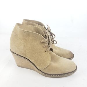 J.Crew Ankle Boots Tan Suede Leather Size 6